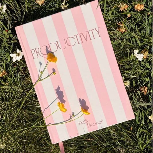 100 Day Pink Stripe Productivity Planner